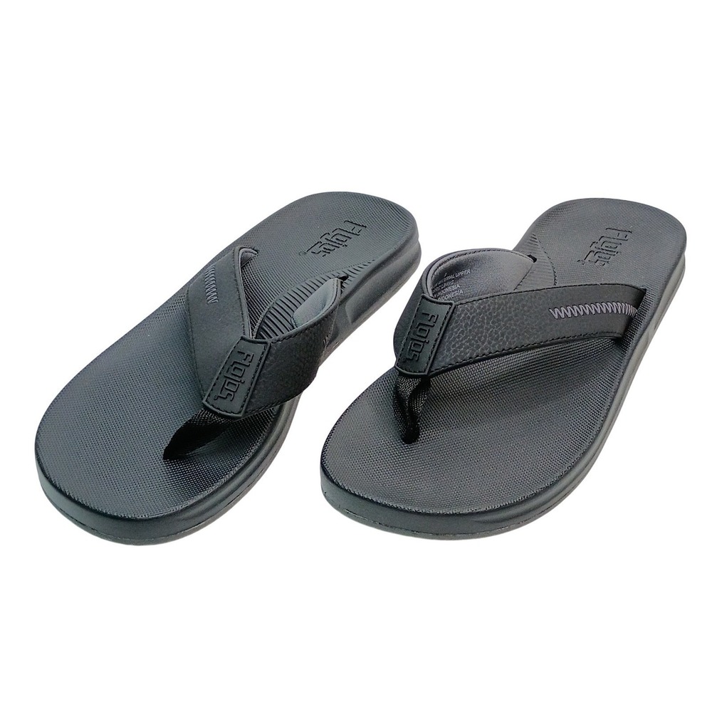 Flojos Men Flip Flop Sandals Size 11 Black Man Made Material Upper Casual